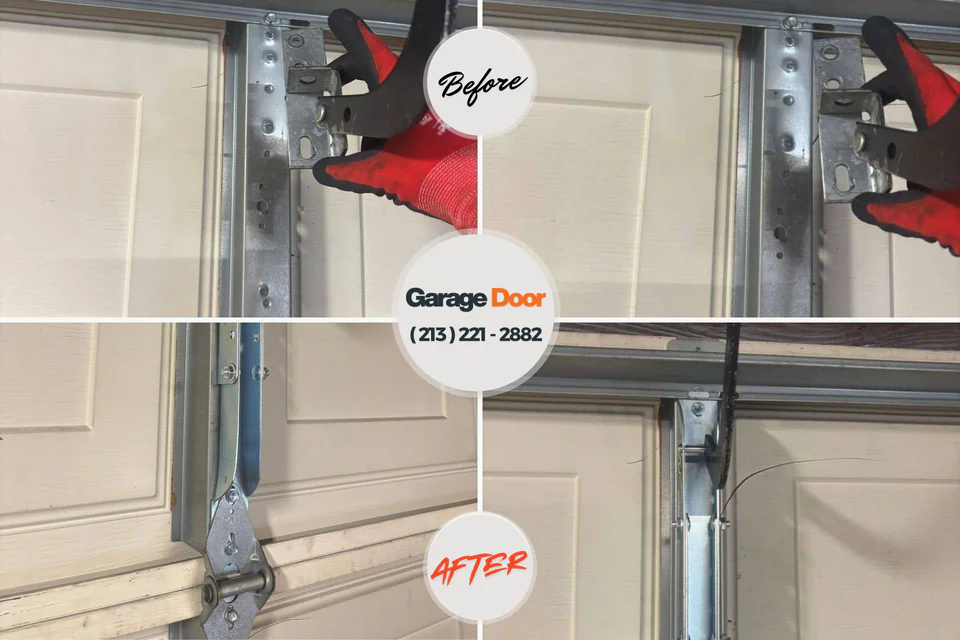 Before and after: garage door repair Chisholm, MN